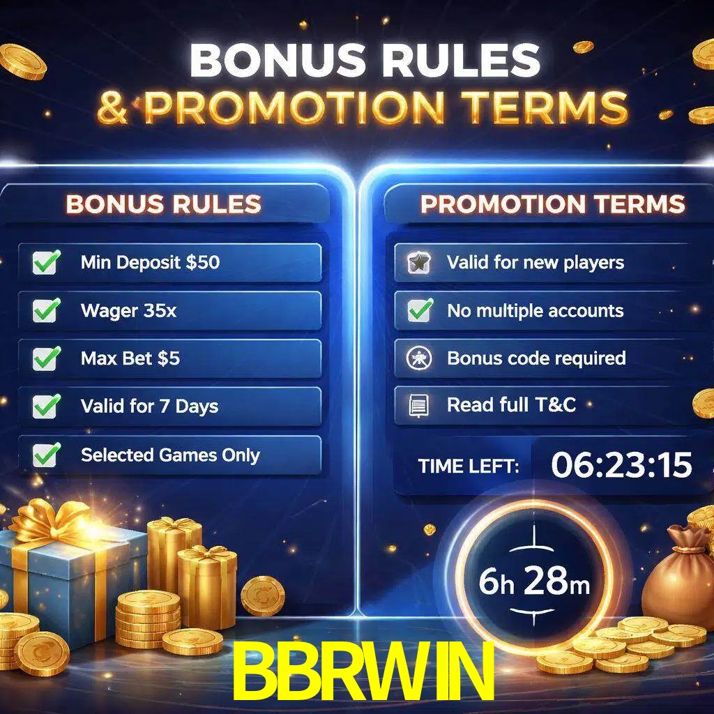 Reglas de promoción BBRWIN y condiciones de bonos explicadas visualmente