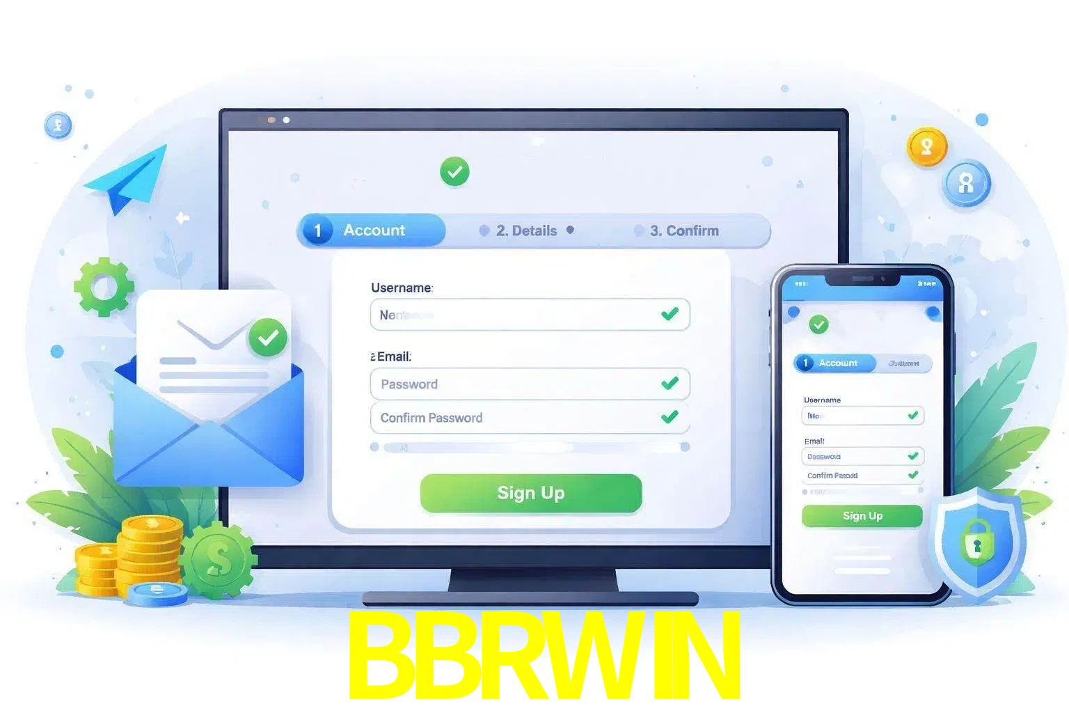Registro de nuevo usuario y configuración de cuenta BBRWIN